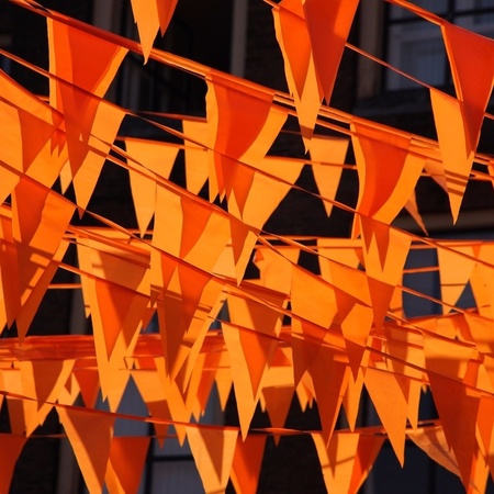 Oranje vlaggenlijnen pakket 300 meter