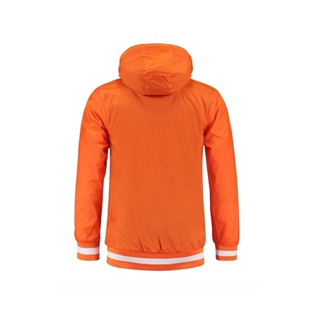 Oranje winddichte jas met capuchon voor dames