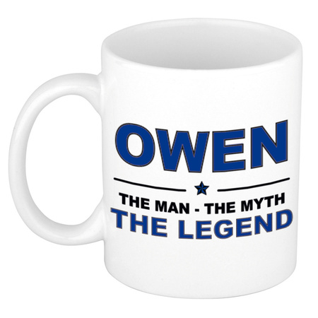 Owen The man, The myth the legend cadeau koffie mok / thee beker 300 ml