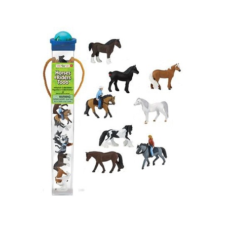 Plastic horses and riders 10x