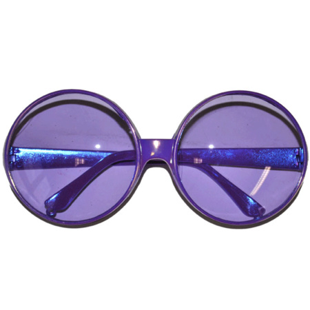 Paarse feestbril met ronde glazen