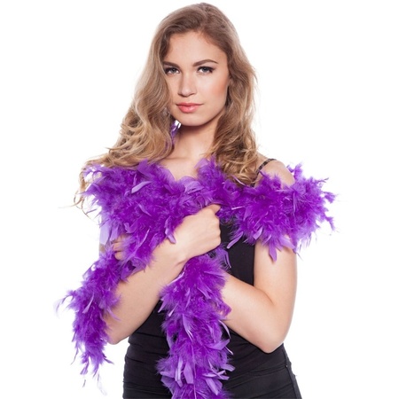 Purple feathers carnaval boa 180 cm