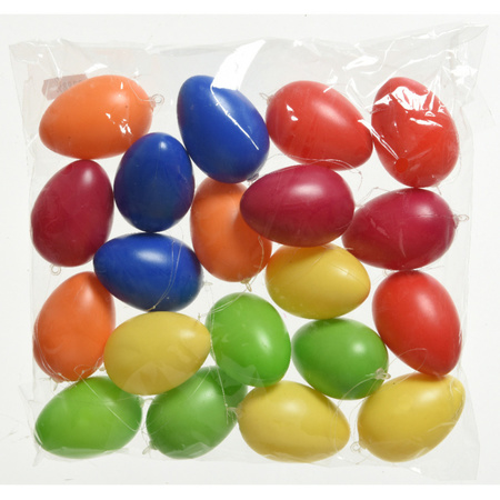 40x Coloured plastic Easter eggs 6 cm