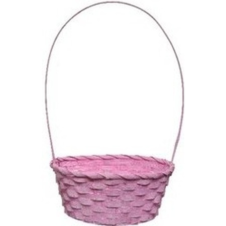 Easter eggs basket pink 38 cm wicker