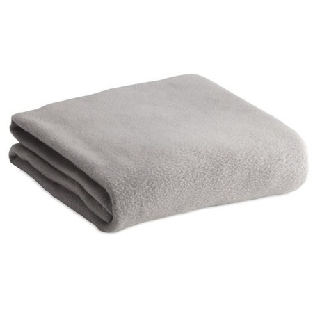 Pakket van 10x stuks fleece dekens/plaid grijs 120 x 150 cm