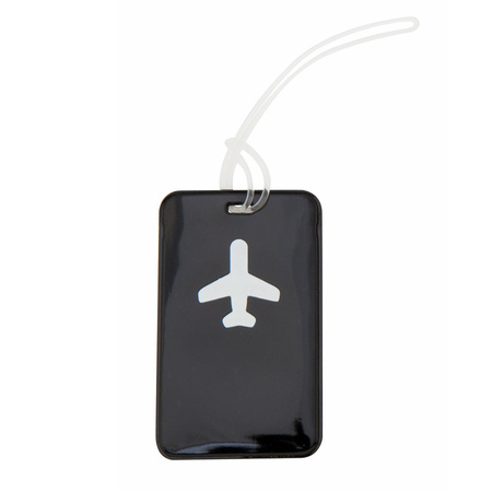 Pack of 2x pieces suitcase tags black 11,5 cm