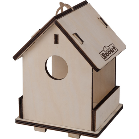 Pakket van 3x stuks 2-in-1 Vogelhuisje/nestkastje van hout 14 x 19 cm DIY