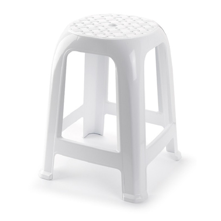 Pack of 3x pieces white stools/seats/stepstools 46,5 cm high
