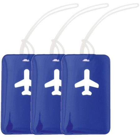 Pack of 5x pieces suitcase tags blue 11,5 cm