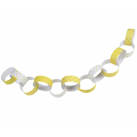 Chain garland yellow/white 36 rings