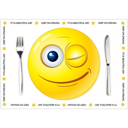 Paper placemats Smiley thema 10 pieces