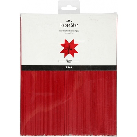 Papieren vlechtstroken rood 500 stuks