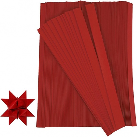 Papieren vlechtstroken rood 500 stuks