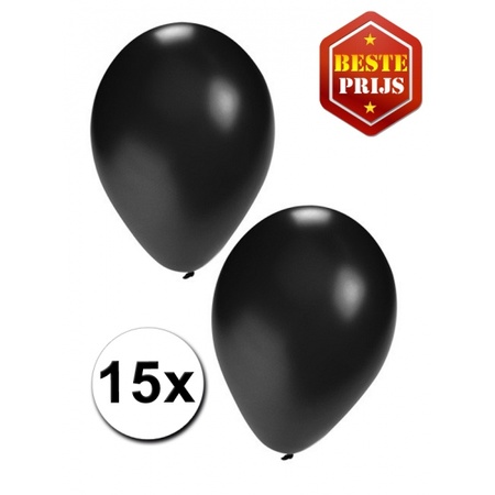 30x ballonnen wit en zwart