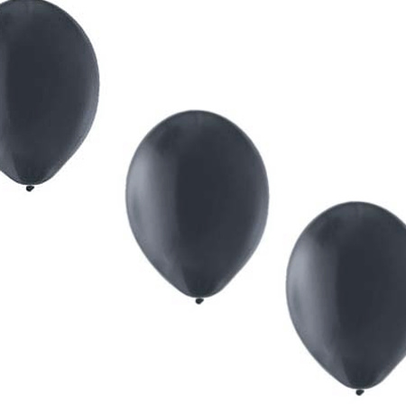 Party ballonnen - 25 stuks - zwart - 27 cm