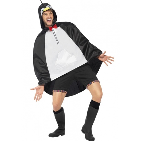 Party regenponcho pinguin