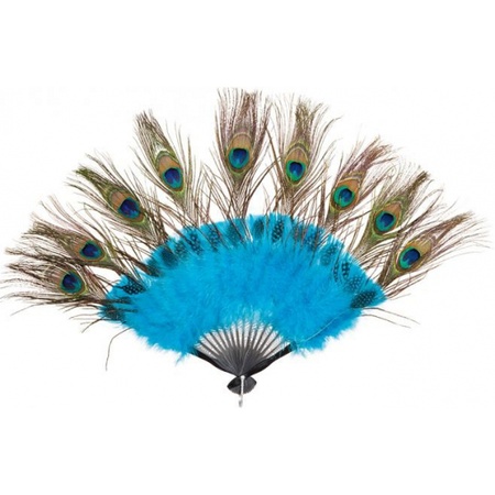 Peacock feather fan