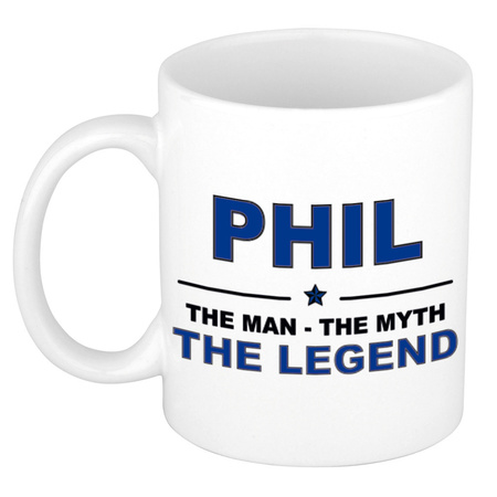Phil The man, The myth the legend cadeau koffie mok / thee beker 300 ml