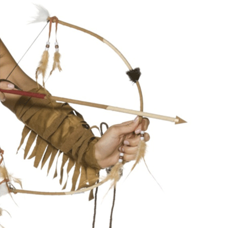 Feathered indian bow and arrow set