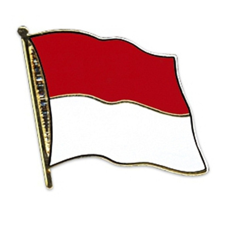 Pin broche van vlag Indonesie - 20 mm - metaal - landen supporters versiering