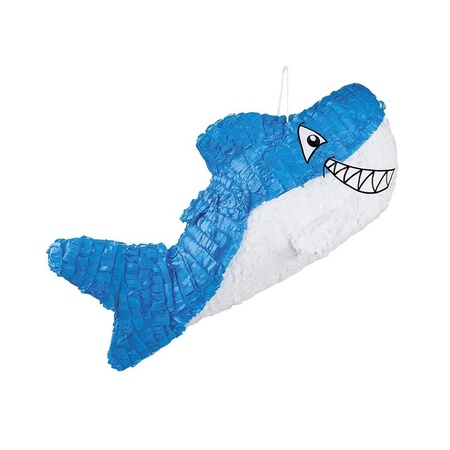 Pinata blauwe haai  60 cm