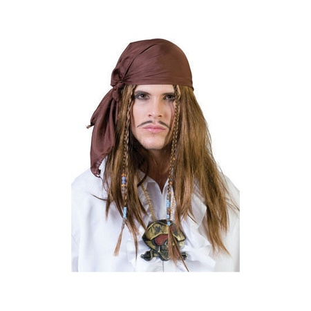 Piraten bandana met pruik