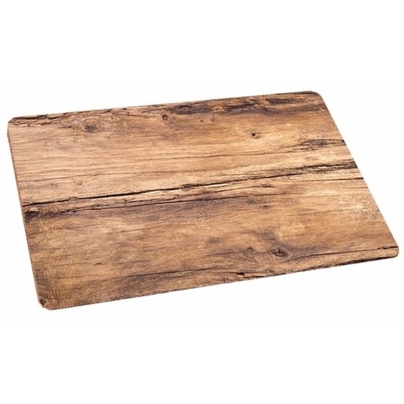 Placemat oak wood design print - plastic - 44 x 28,5 cm