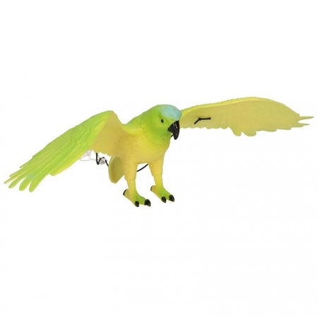 Plastic green parrot 33 cm