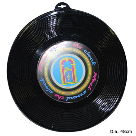 Plastic LP grammofoonplaat wanddecoratie 48 cm