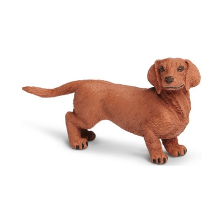 Plastic toy brown dachshund 9 cm