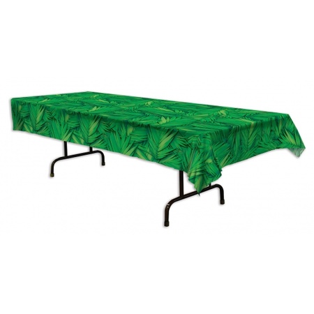 Plastic palm leafs tablecover 275 x 135 cm