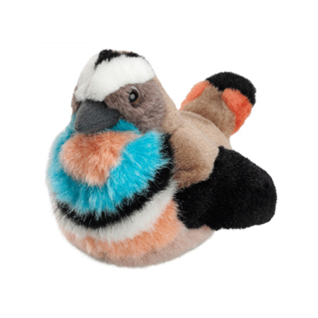 Pluche Blauwborst knuffel vogel met geluid 13 cm speelgoed