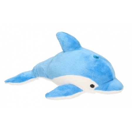 Pluche blauwe dolfijn knuffel 33 cm