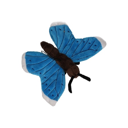 Pluche blauwe vlinder 21 cm