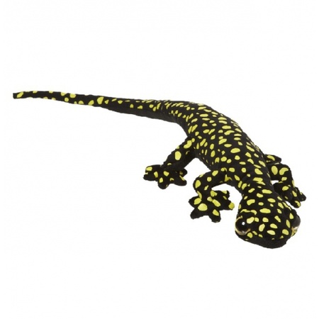 Pluche gekko zwart met geel 62 cm