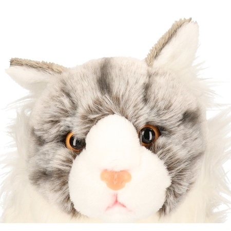 Grey cat cuddle toy 35 cm