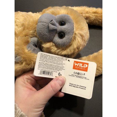 Pluche hangende bruine aap/apen met baby knuffel 51 cm