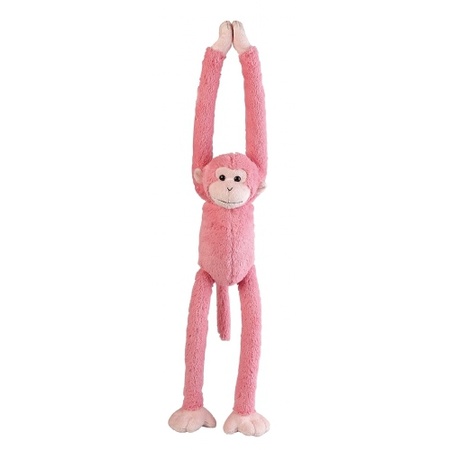 Plush hanging monkey pink cuddle toy 55 cm