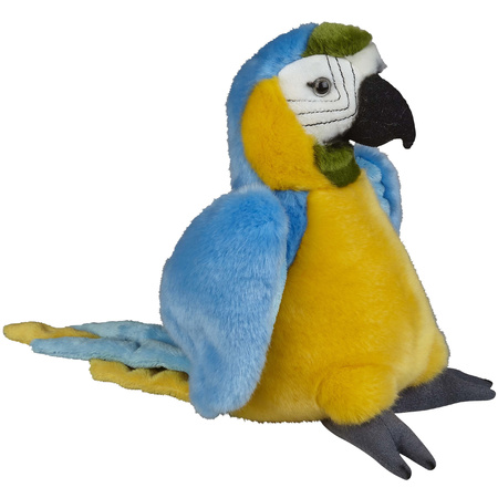 Soft toy animals blue Macaw Parrot bird 28 cm
