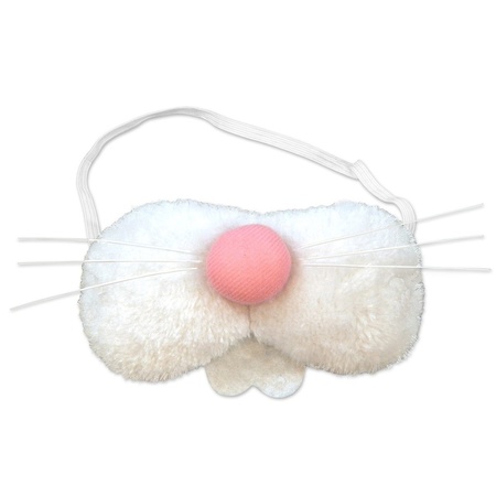 Paashaas/konijn oren diadeem roze/wit met tandjes/snuitje voor volwassenen