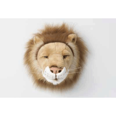 Plush lion animal head wall decoration