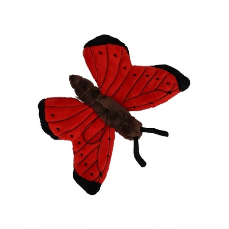 Pluche rode vlinder 21 cm