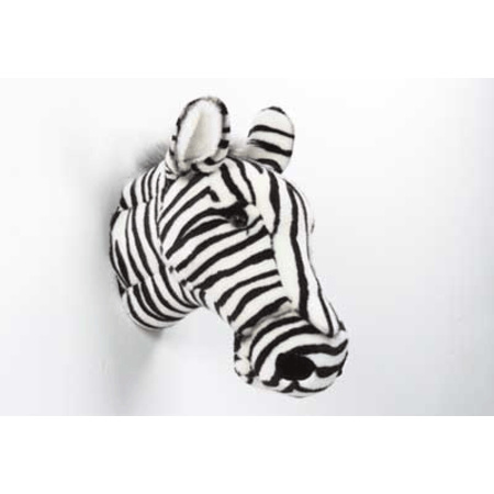 Pluche zebra dierenhoofd knuffel 35 cm muurdecoratie