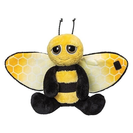 Pluche zwart/gele bijen knuffel 18 cm speelgoed