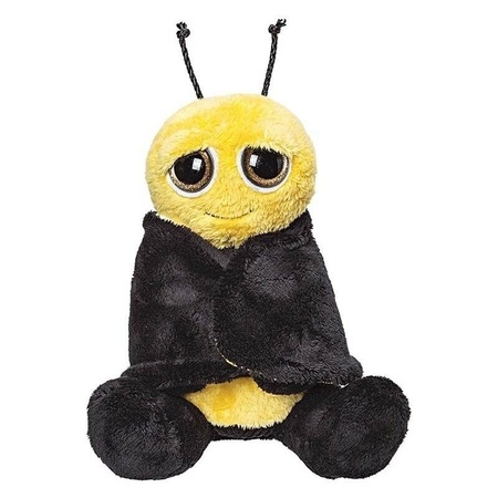 Pluche zwart/gele bijen knuffel 18 cm speelgoed