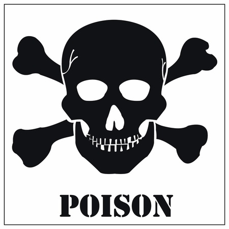 Poison warning sticker 10,5 cm