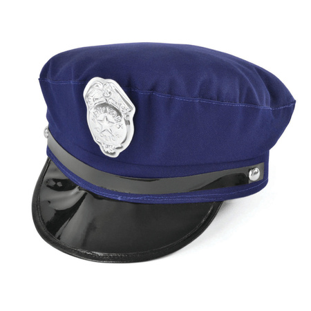 Rubies Police/officer costume helmet - blue - plastic - for adults