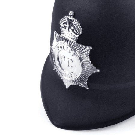 Politie/agent verkleed helm - zwart - satijnen stof - voor kinderen