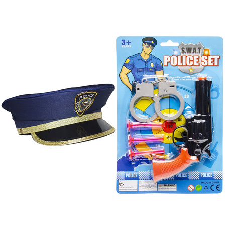 Politie speelgoed set 5-delig inclusief pet voor kinderen