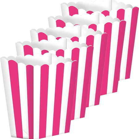 Paper popcorn boxes fuchsia 10 pcs